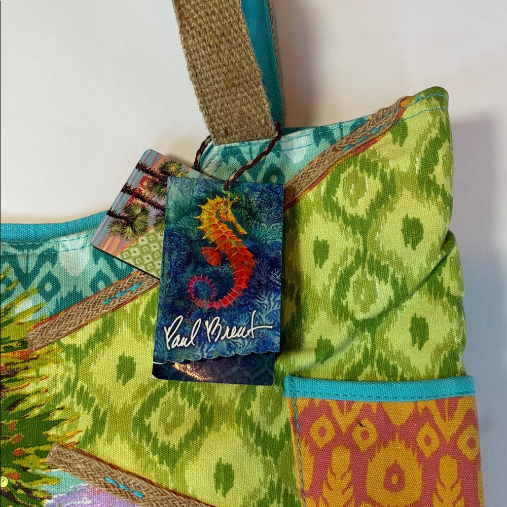 NEW! Paul Brent Canvas Palm Tree Themed Tote - Picture 2 of 8